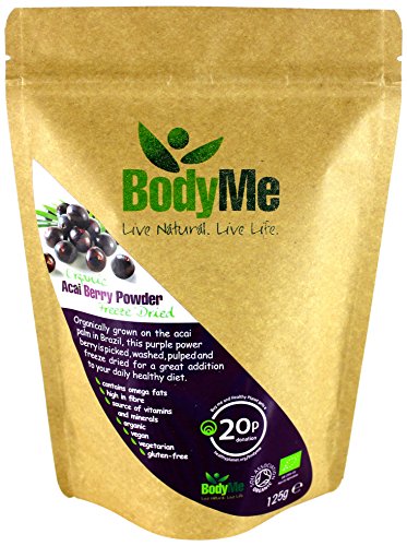 BodyMe Bio Acai Beeren Pulver 20:1 | 125 g (1 x 125 g) | Soil Association Zertifiziert Bio